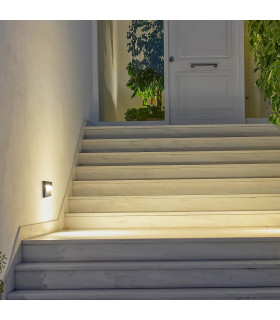 Nod Square LED Outdoor Recessed Wall Lamp Black Opal Warm-White 3000K IP65-2