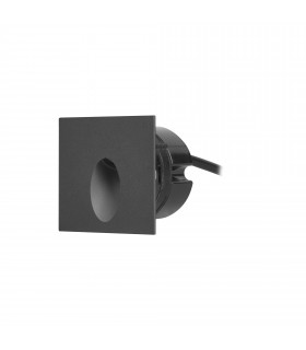 Icon Square LED Outdoor Recessed Wall Lamp Black Warm-White 3000K IP65-1