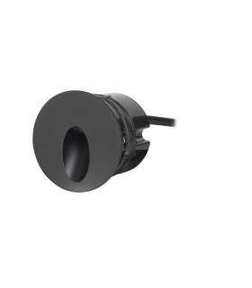 Icon Round LED Outdoor Recessed Wall Lamp Black Warm-White 3000K IP65-1