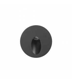 Icon Round LED Outdoor Recessed Wall Lamp Black Warm-White 3000K IP65-2