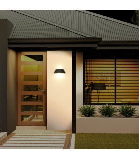Courbe LED Outdoor Up Down Wall Lamp Urban grey Opal Warm-White 3000K IP65-2