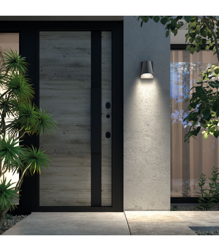 Kala Outdoor Down Wall Lamp Urban grey Semitransparent IP44-3