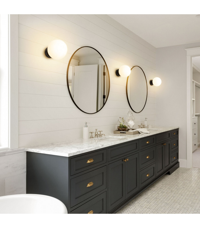 Giro 2 Globe Ceiling Light Black Opal IP44-2