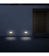 Rect LED Outdoor Recessed Wall Lamp Stainless steel Opal Warm-White 3000K IP65-2