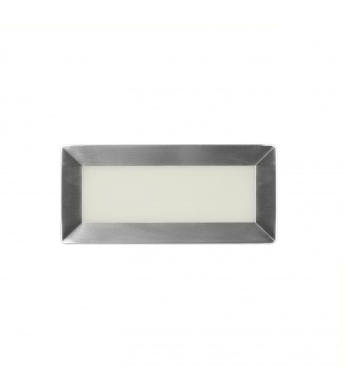 Rect LED Outdoor Recessed Wall Lamp Stainless steel Opal Warm-White 3000K IP65-3