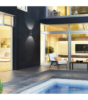 Prisma Outdoor Up Down Wall Lamp Black Tinted IP65-2
