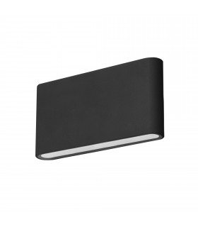 Slim LED Outdoor Up Down Wall Lamp Black Sandblasted Warm-White 3000K IP54-1