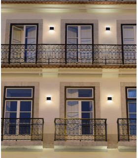 Slim LED Outdoor Up Down Wall Lamp Black Sandblasted Warm-White 3000K IP54-2