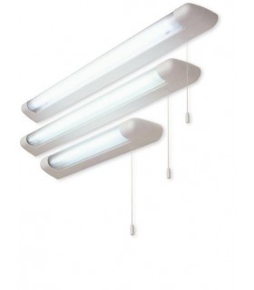 1 Light 13W Switched Over Mirror Fluorescent Strip Light White IP44 - 1