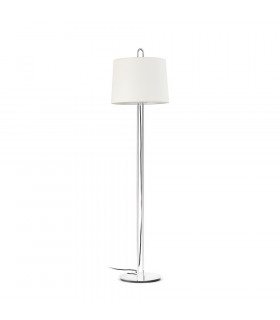 Montreal Floor Lamp Round Tappered Shade White-1