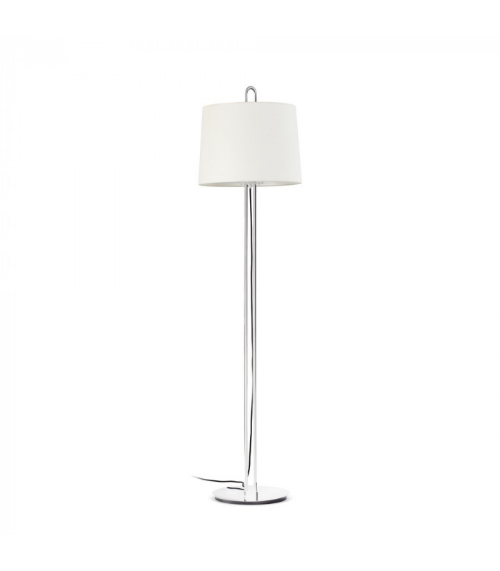 Montreal Floor Lamp Round Tappered Shade White-1