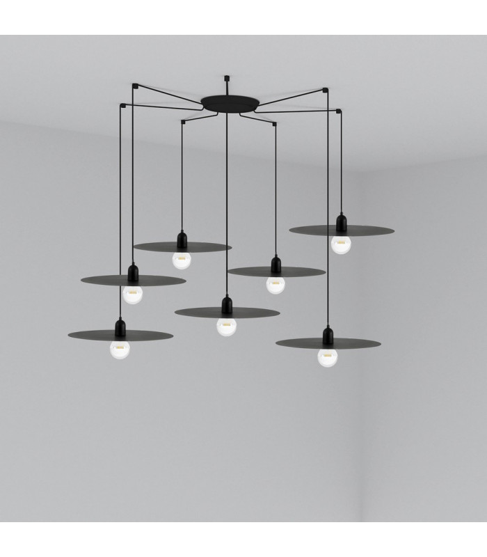 Plat Cluster Pendant Ceiling Light Black-1