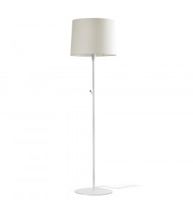 Conga Floor Lamp Round Tappered Shade White-1