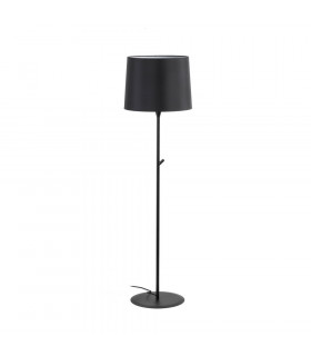 Conga Floor Lamp Round Tappered Shade Black-1