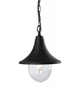 1 Light Outdoor Lantern - Pendant Black Die Cast Aluminium IP44, E27 - 1