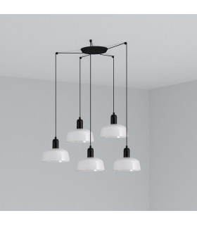 Tatawin Small 5 Light White Cluster Drop Pendant Lamp-1