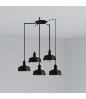 Tatawin Small 5 Light Black Cluster Drop Pendant Lamp-1