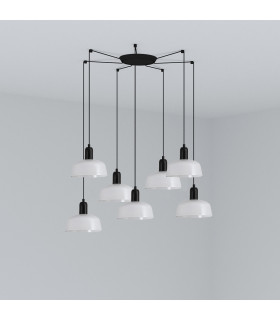 Tatawin Small 7 Light White Cluster Drop Pendant Lamp-1