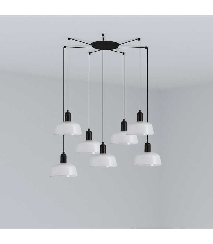Tatawin Small 7 Light White Cluster Drop Pendant Lamp-1