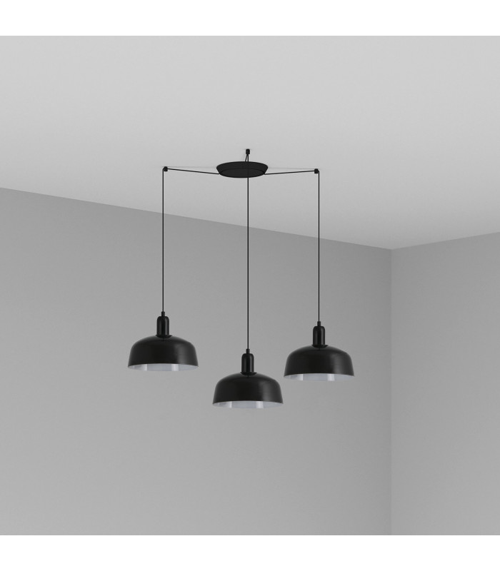 Tatawin Medium 3 Light Black Cluster Drop Pendant Lamp-1