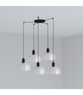 Tatawin Medium 5 Light White Cluster Drop Pendant Lamp-1