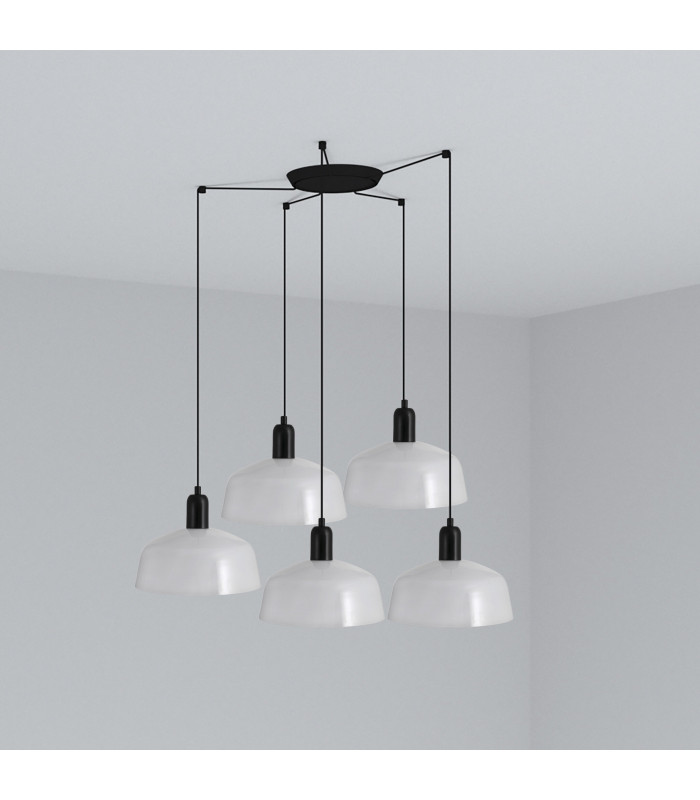 Tatawin Medium 5 Light White Cluster Drop Pendant Lamp-1