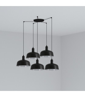 Tatawin Medium 5 Light Black Cluster Drop Pendant Lamp-1