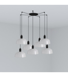 Tatawin Medium 7 Light White Cluster Drop Pendant Lamp-1