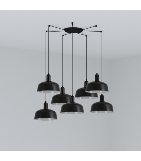 Tatawin Medium 7 Light Black Cluster Drop Pendant Lamp-1