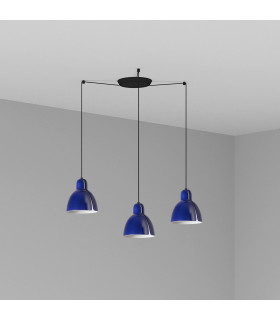 Venice 3 Light Cobalt Blue Cluster Drop Pendant Lamp-1