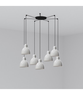 Venice 7 Light White Cluster Drop Pendant Lamp-1
