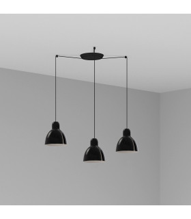 Venice 3 Light Black Cluster Drop Pendant Lamp-1