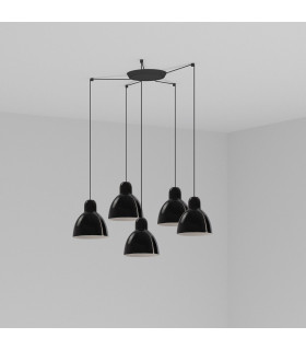Venice 5 Light Black Cluster Drop Pendant Lamp-1