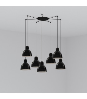 Venice 7 Light Black Cluster Drop Pendant Lamp-1