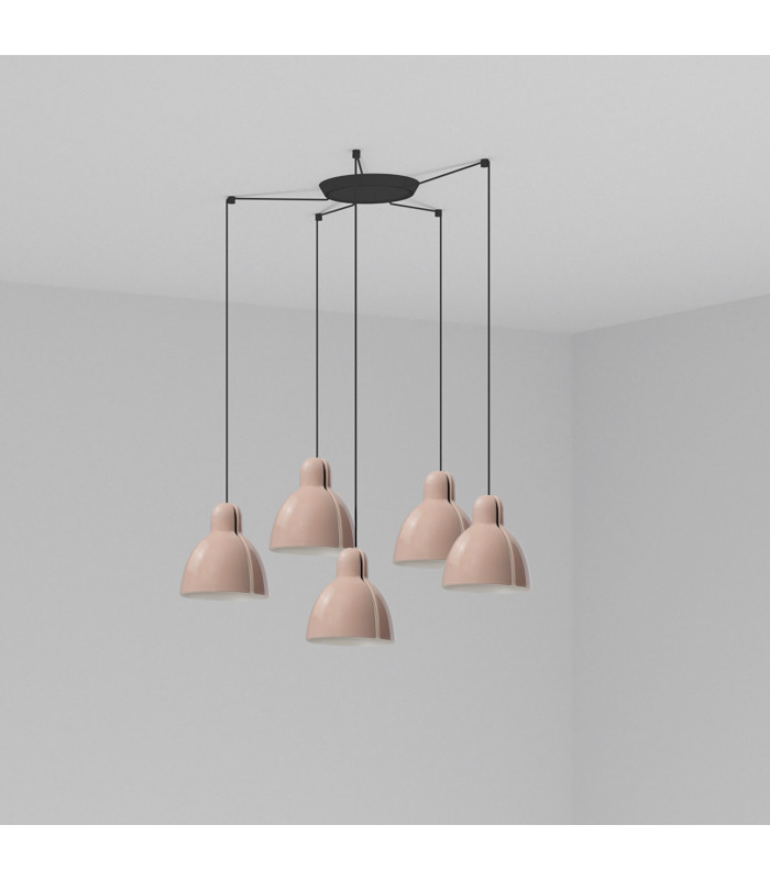 Venice 5 Light Pink Cluster Drop Pendant Lamp-1