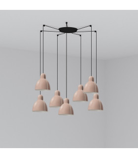 Venice 7 Light Pink Cluster Drop Pendant Lamp-1
