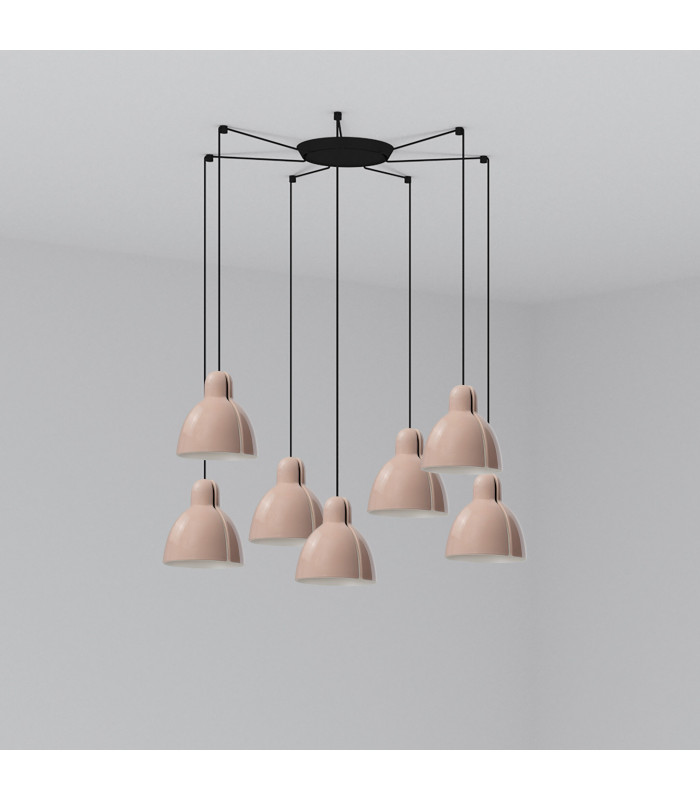 Venice 7 Light Pink Cluster Drop Pendant Lamp-1
