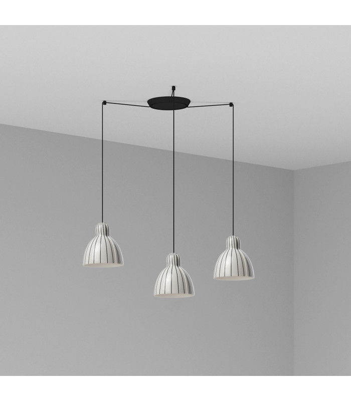 Venice 3 Light Cluster Drop Stripes Pendant Lamp-1