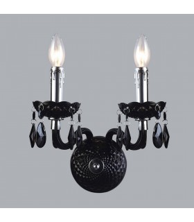 Classic Wall Lamp Black 2 Light , E14 - 2