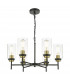 Abel 6 Light Pendant Ceiling Light Satin Black Glass-1