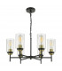 Abel 6 Light Pendant Ceiling Light Satin Black Glass-2