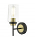 Abel Wall Light Satin Black & Gold with Glass Shades-1