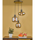Aiden 3 Light Cluster Pendant Ceiling Light Satin Black & Smoked-6