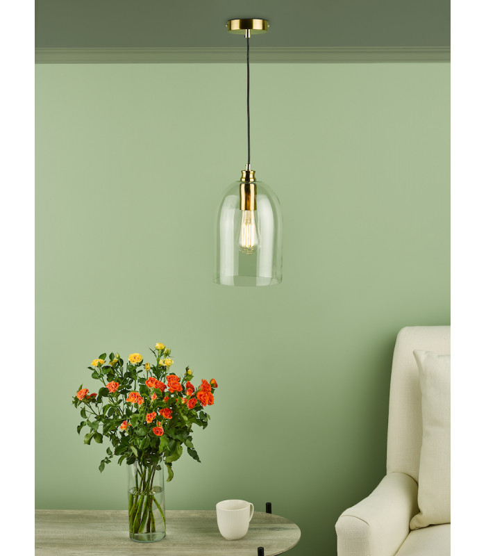 Archie Pendant Ceiling Light Satin Bronze Glass-4