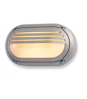 1 Light Outdoor Wall Light - 60W Silver IP54, E27 - 1