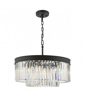Celeus 6 Light Chandelier Anthracite & Crystal-1