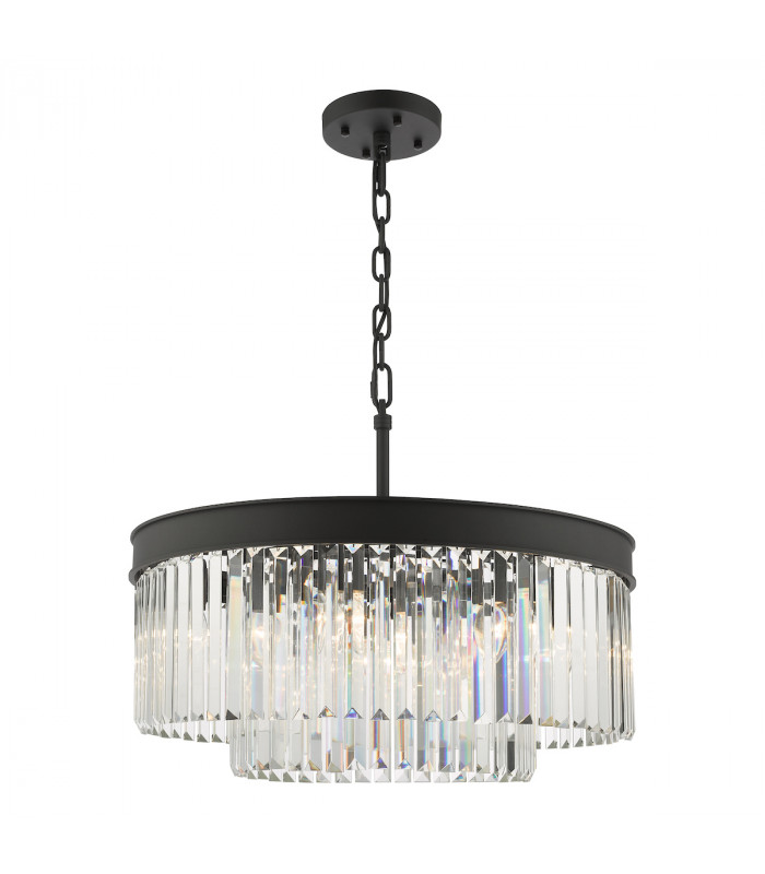 Celeus 6 Light Chandelier Anthracite & Crystal-1
