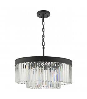 Celeus 6 Light Chandelier Anthracite & Crystal-2