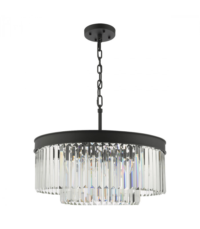 Celeus 6 Light Chandelier Anthracite & Crystal-2