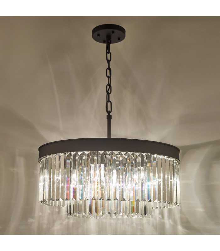 Celeus 6 Light Chandelier Anthracite & Crystal-4